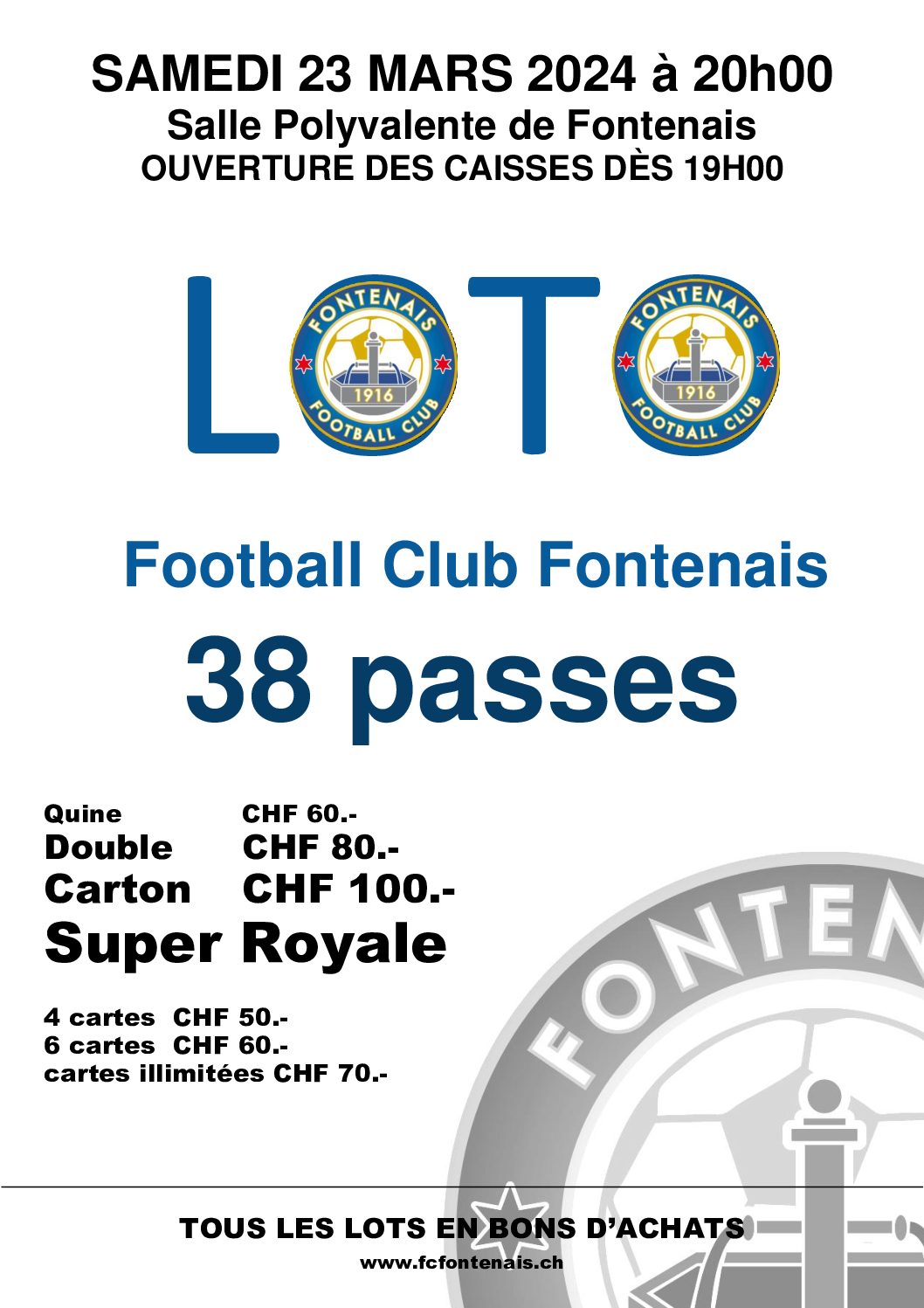 Loto du FC Fontenais du 23.03.24